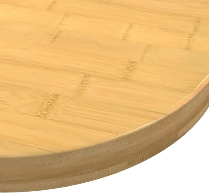 23.6 inch Round Bamboo Table Top Varnished Brown Countertop for Dining or Study Room Modern Style Durable Solid Bamboo Surface Easy Maintenance for Kitchen Bar and Home Office
