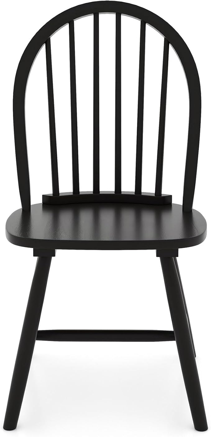 Safeplus 18" Oak Dining Chairs Set of 4, Wood Windsor Chair with Spindle Back for Country Farmhouse Kitchen Island