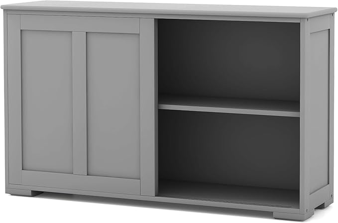 NAFORT Sideboard Buffet Cabinet with Adjustable Shelves, Modern Storage Cabinet with Sliding Doors, Buffet Table for Dining Room, Kitchen, Living Room, Farmhouse Style Sideboard Cupboard (Gray)