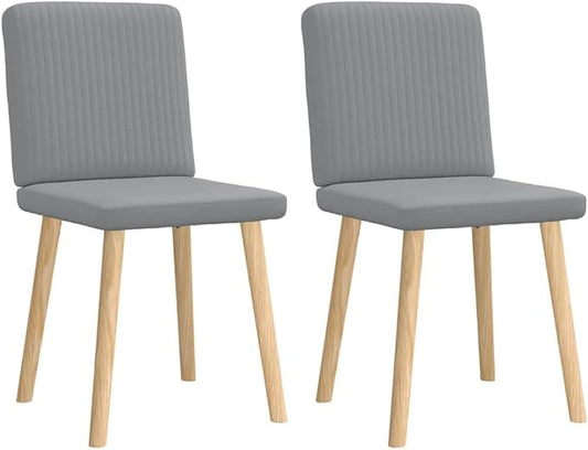 Light Grey Dining Chairs Set of 2 Modern Accent Chairs Compact Rectangular Indoor Furniture for Dining Room Kitchen Living Room with Soft Polyester Cushions