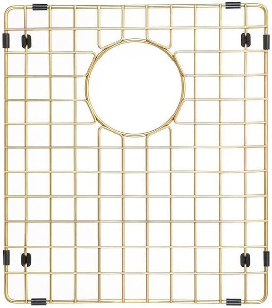 Starstar Sinks Protector Matte Gold 304 Stainless Steel Kitchen Sink Bottom Grid, Rack (11.75 x 14)