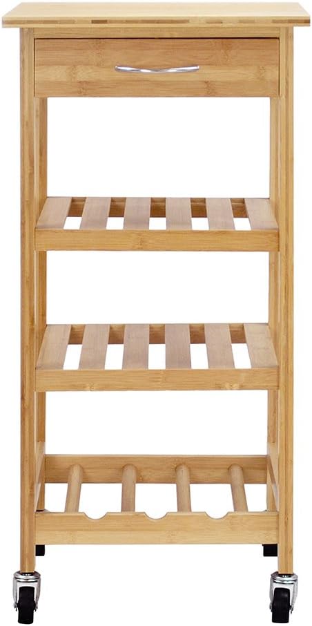 Oceanstar Design Group Bamboo Kitchen Trolley, Natural