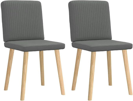2-Pack Dark Gray Fabric Dining Chairs with Metal Frame - Modern Farmhouse Kitchen Chairs for Dining Room, Living Room, Bedroom