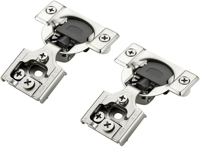 10 Pack 5 Pairs 3/8 inch Overlay Soft Close Hinges for Kitchen Cabinet Hinges Satin Nickel Hidden Hinges Stainless Steel Concealed Hinge self Closing