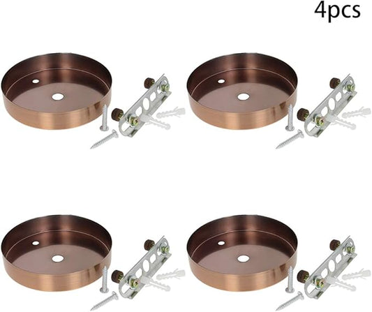 Bettomshin 4Pcs Pendant Light Kits, 10x2cm/3.94x0.79(D*H) Red Round Retro Canopy Kit Light Plate, Iron Ceiling Light Plate Cover Mounting Hardware for Hanging Chandelier Lighting Fixtures