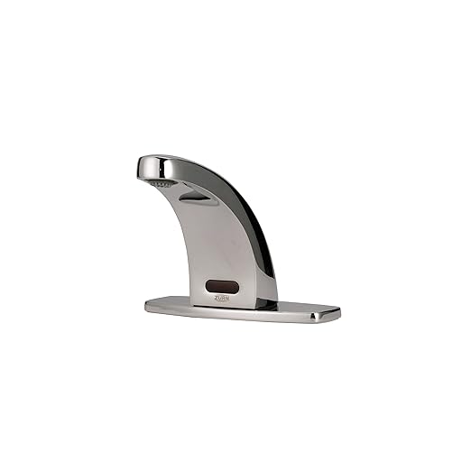 Zurn Z6936-CP4-L-MV-SH AquaSense Sensor Faucet, Single Hole, 4" Cover Plate, 1.0 GPM Aerator, Mixing Valve, Supply Hoses, Chrome