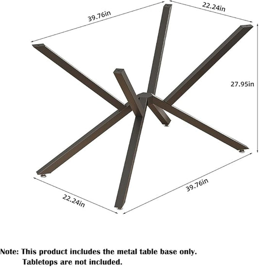 30 Inch Metal Table Base for Dining Room, Heavy Duty Table Legs for Glass, Marble, and Wood Tops, Furniture Legs for Home,Kitchen,Office (Black)