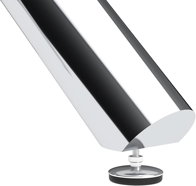 36" Round Glass Dining Table for 4, Modern Dining Room Table with Silver Metal Cross Legs, Adjustable Foot Pads, Tempered Glass Top Kitchen Dinner Tables for Kitchen Dining Room Small Apartment