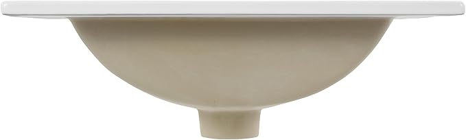 JONATHAN Y SNK1000A Ancillary 3-Hole 20 in. W x 18.25 in. D Classic Contemporary Rectangular Ceramic Single Sink Basin Vanity Top, White