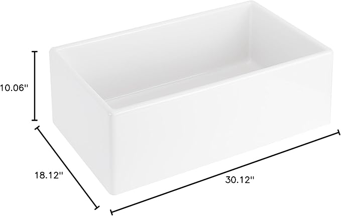 Signature Hardware 953910-30 Rowena 30" Farmhouse Single Basin Fireclay Kitchen Sink - White