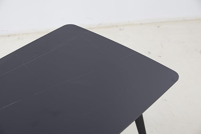 Wycian Island Table for Kitchen, Black Work Table Metal Living Room Bedroom Dining Rooms Garden 1PC