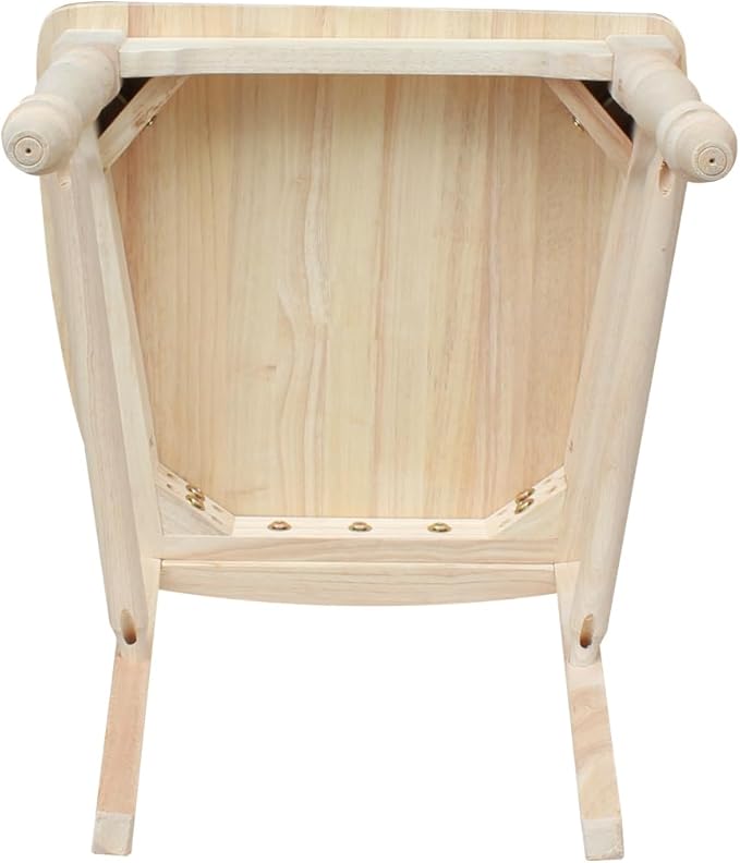 International Concepts Maine Ladderback Chairs, Solid Parawood, Unfinished (Set of 2)