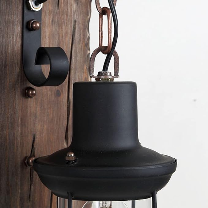 A Million Industrial Wooden Pendant Light, Vintage Retro Hanging Chandelier 6 E26 Bulb Sockets for Farmhouse Kitchen Island Bar Retro Ceiling Light Height Adjustable Fixture