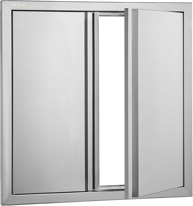 VEVOR BBQ Access Door - 24" x 24" Double Vertical Kitchen Door, Stainless Steel Flush Mount, for BBQ Island & Grilling Station