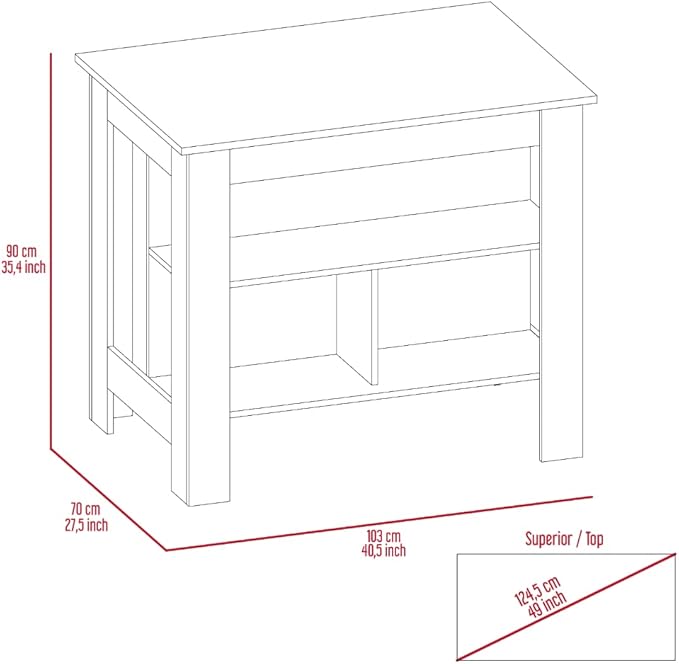 GOWE Wilmington 10-Shelf 2-Piece Kitchen Set, Kitchen Island and Functional Table Whiteand Light Gray