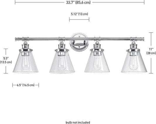 Globe Electric 51446 Parker, 4, Chrome Vanity Light, Bulb Not Included