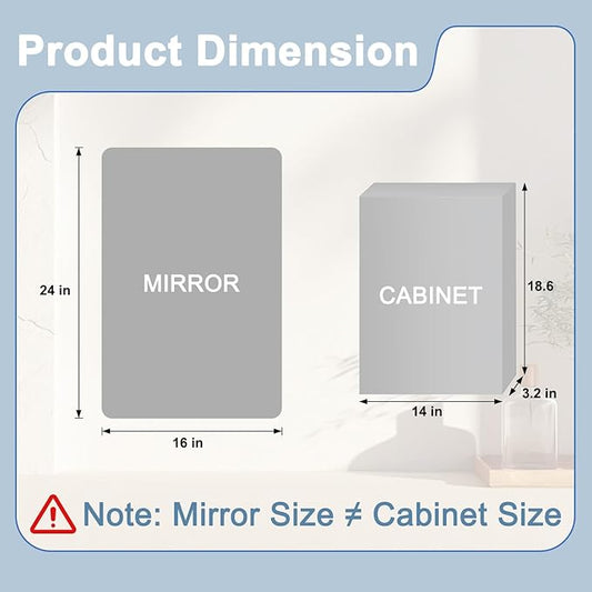 16x24 Inch Medicine Cabinet with Mirror for Bathroom, Silver Aluminum Bathroom Medicine Cabinet, Recessed or Wall Mount Medicine Chest Over Sink, Modern Farmhouse Style, Fully Assembled
