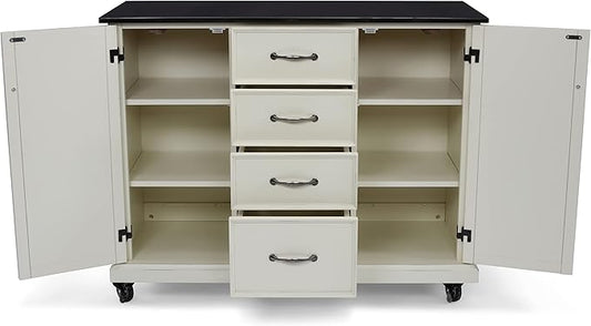 Seaside Lodge Black Granite Top Kitchen Cart by homestyles