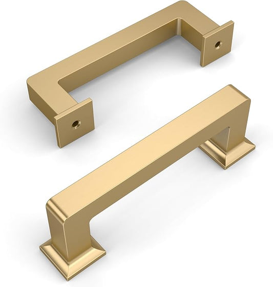 Amerdeco 10 Pack Champagne Bronze Cabinet Pulls 3 Inch(76MM) Hole Centers Kitchen Cabinet Handles Cabinet Hardware Kitchen Handles for Cabinets Cupboard Handles Drawer Pulls ZH0019