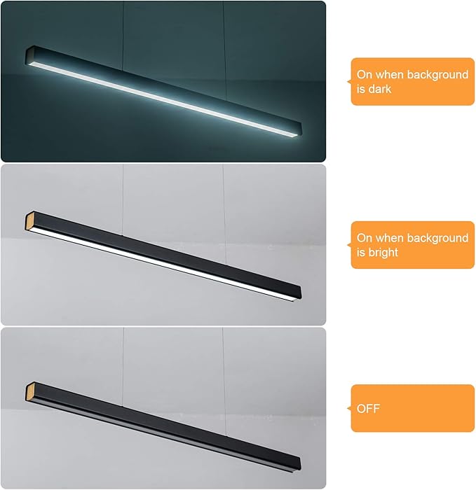 39.37" LED Linear Pendant Light Fixtures, 36W Dimmable Pool Table Light, Modern Island Lights for Kitchen Dining Room Living Room Office Bar, 1440lm, 6000k, Black