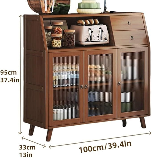 Sideboard, Prefab Tiny Homes, Kitchen Hutch, Hutch Cabinet with Storage, Bakers Rack, Kitchen Island, Storage Cabinet for Kitchen, Foyer, Study(39.4 * 13 * 37.4in)