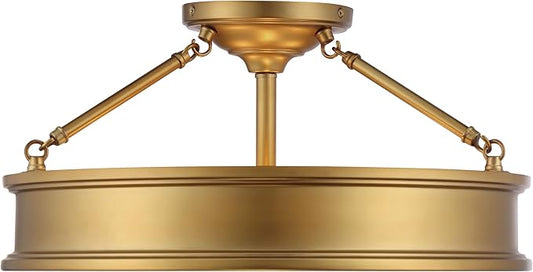 Minka Lavery 4177-249 Harbour Point Semi-Flush, 3-Light, 300 Total Watts, 19-in H x 9.75-in W, Liberty Gold