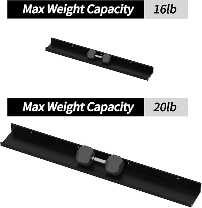 Giftgarden 47 Inch Long Floating Shelves for Wall Set of 5, Black Wood Wall Shelves for Bathroom, Bedroom, Kitchen, Living Room Storage, Wooden Picture Ledge