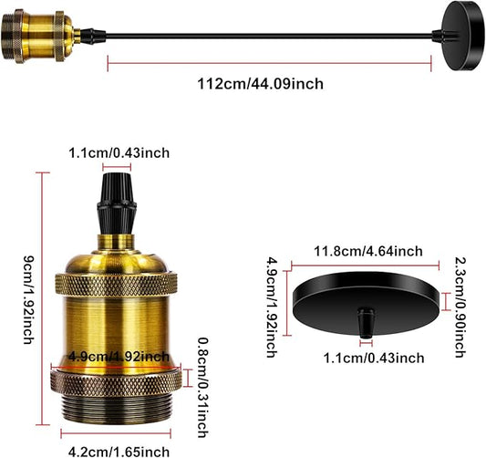jose2015 3Pcs Pendant Lighting Ceiling Pendant Light Fitting Kits Cord E26 Socket Black Pendant Light Fixtures for Kitchen Isand Bar Cafe. (Bronze)