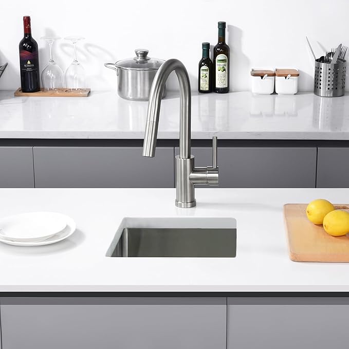 13 Inch Undermount Bar Sink, ORLANDO 13'' x 15'' Stainless Steel Bar Sink 18 Gauge Handmade Undermount Single Bowl Small Kitchen Sink with Strainer