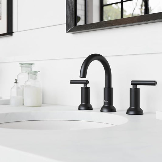 Pfister Capistrano Bathroom Sink Faucet, 8-Inch Widespread, 2-Handle, 3-Hole, NSF Certified, Spot Defense Matte Black Finish, LF049CSOSDB (Pack of 3)