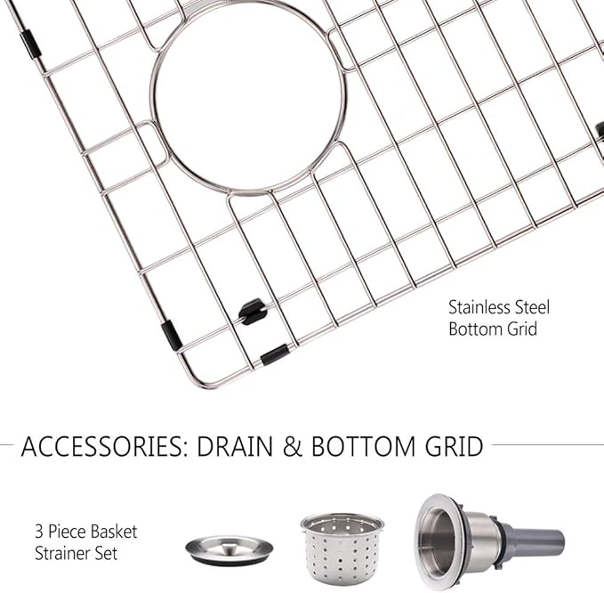 Black Undermount Bar Sink, 15 x 17 inch Undermount Kitchen Sink Small Wet Bar 16 Gauge Stainless Steel Single Bowl for Outdoor RV