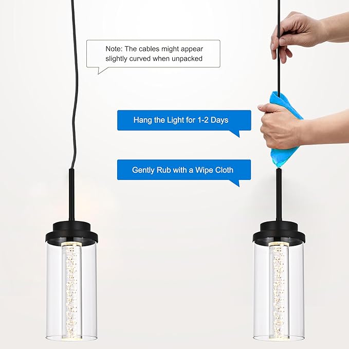 MELUCEE Modern LED Pendant Light Fixtures 6-Light Pendant Lights Kitchen Island with 3000K-6000K Adjustable Color Temperature Black Ceiling Hanging Lamp for Dining Room Bedroom Kitchen Island