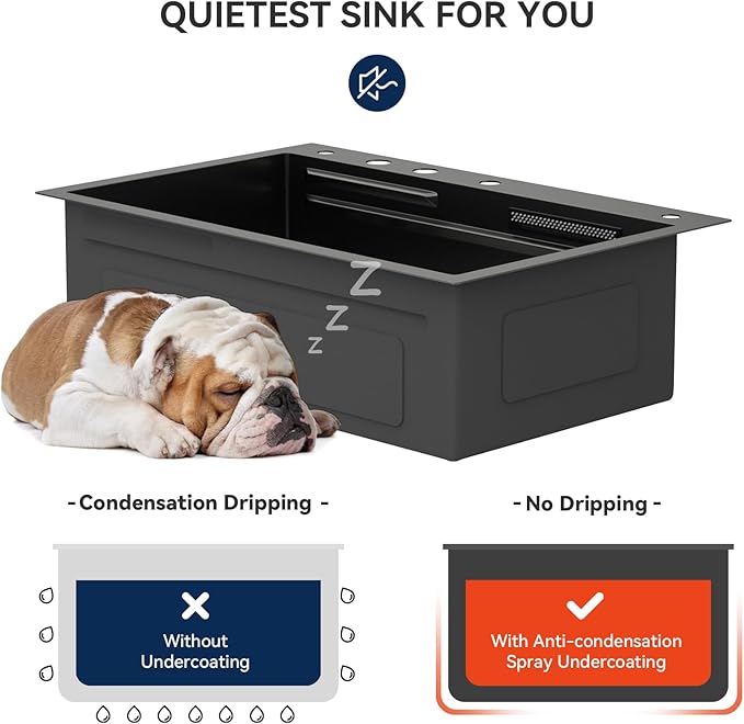Lordear 30 Drop In Kitchen Sink with Faucet 30x22 Inch Black Waterfall Kitchen Sinks Topmount Stainless Steel 16 Gauge Single Bowl Workstation Kitchen Sink With Faucet Combo