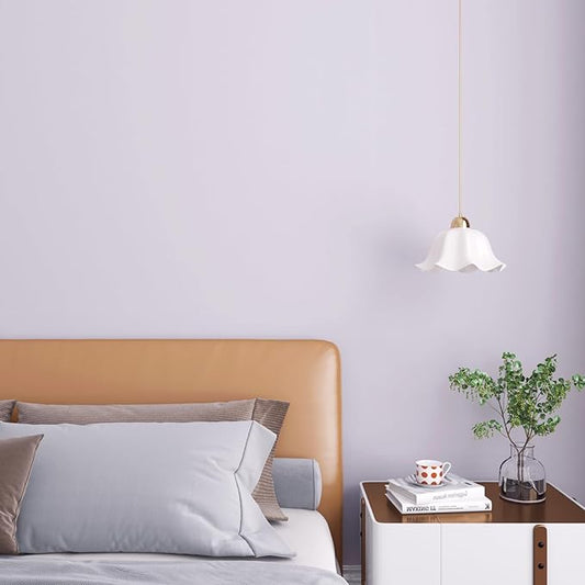 Decotalk Lilac Wallpaper Light Purple Contact Paper Peel and Stick 17.7x200 Inch Light Purple Wallpaper for Bedroom Solid Color Contact Paper for Cabinets and Drawers Lilac Vinyl Wrap, Renter Friendly