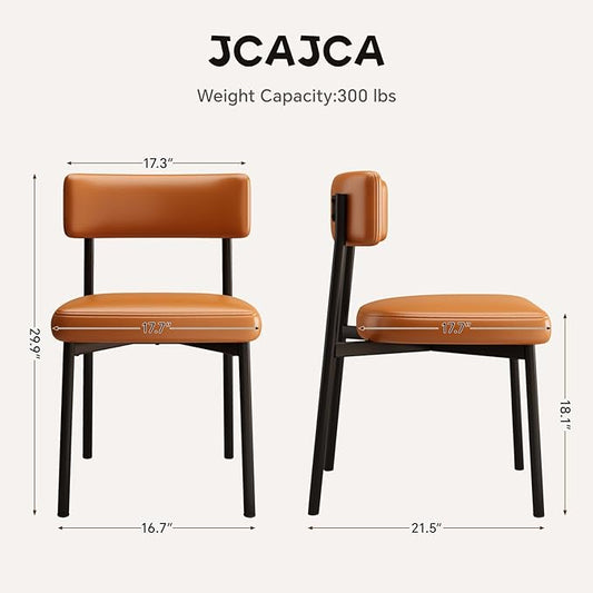 Dining Chair Set of 6 Upholstered Chairs for Kitchen Dining Room Mid Century Modern Table Chairs for Waiting Living Room, Brown
