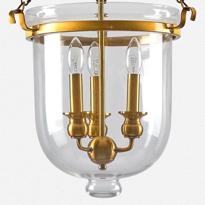 American Retro Hanging Lamp Industrial Country Style Pendant Lighting Bucket Shape Transparent Glass Lampshade Chandelier for Restaurants, Bars, Clothing Stores Lighting Fixture