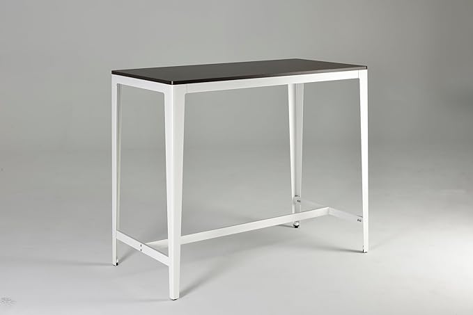 Farmhouse Monoco Counter Table MDF Wooden Espresso White Modern Kitchen Island Compact Dining Contemporary Home Bar Seating Durable Sturdy Rectangular Space Saving Furniture Design