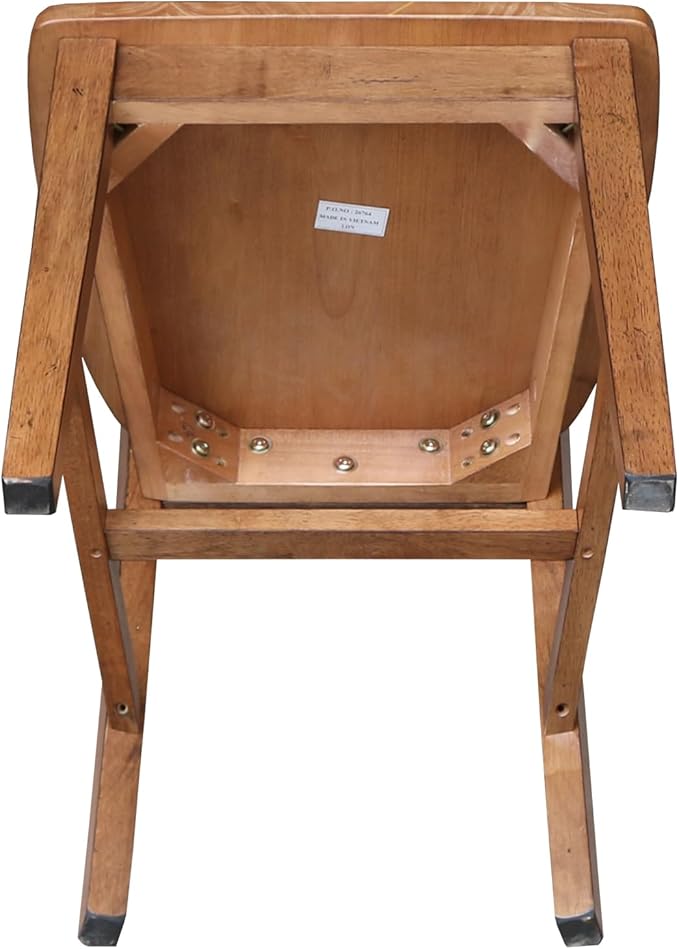 IC INTERNATIONAL CONCEPTS Set of Two Solid Wood San Remo Splatback Chair Distressed Oak