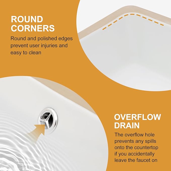 Mocoloo Undermount Bathroom Sink 18 x 12 Inch Rectangle Porcelain White Ceramic Bathroom Sink 6 Inch Deep Basin with Overflow Small Lavatory Vanity Top Under Mounted the Counter