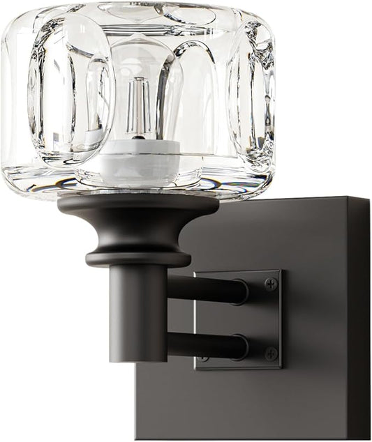 Matte Black Bathroom Wall Sconces 1-Light Wall Sconce Farmhouse Bathroom Sconces(3.7 pounds)