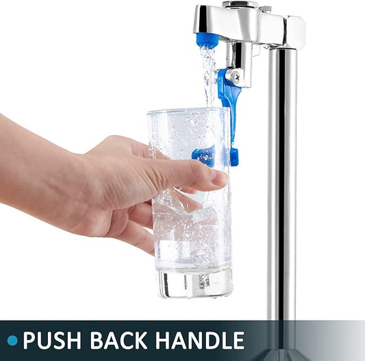Glass Filler 14.5 Inches Deck Mount Faucet Glass Filling Station Water Station for Restaurants Kitchen Bar G1/2" Male with 3 Connector Adapter Brass Structure