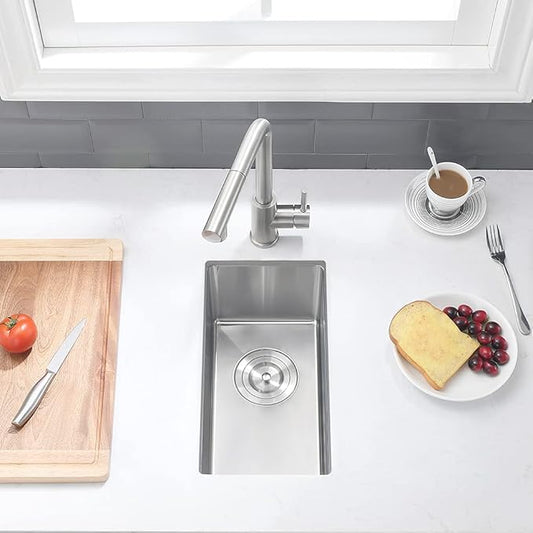 10 Inch Bar Sink Undermount-VASOYO 10x18 Small Kitchen Sink Undermount Wet Bar Sinks 16 Gauge Stainless Steel Single Bowl Small Rv Sinks Outdoor Basin with Bottom Grid