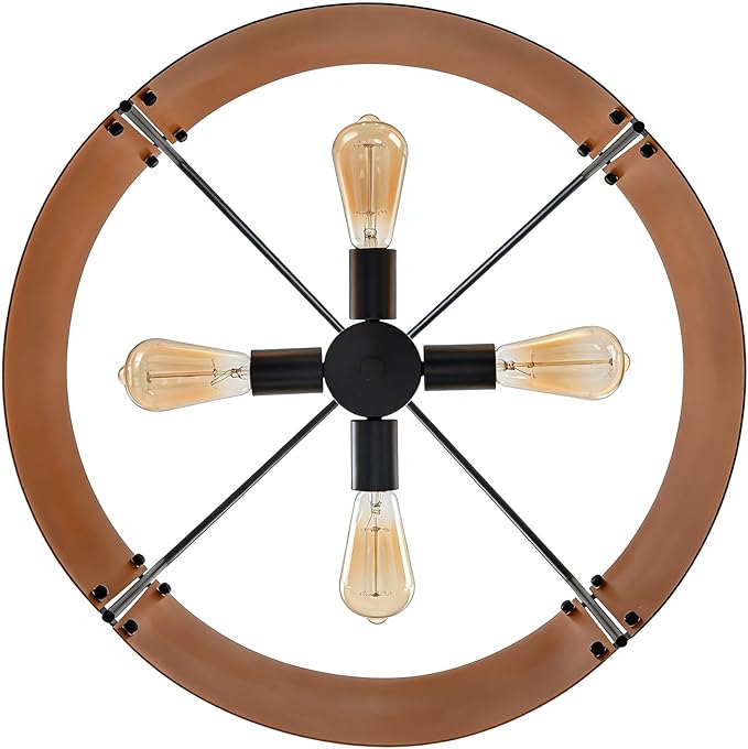 Drum Chandeliers for Dining Room,22 in Black and Gold Metal Dining Room Light Fixture Over Table, Industrial Modern Farmhouse Pendant Light for Kitchen,Entryway,Living Room