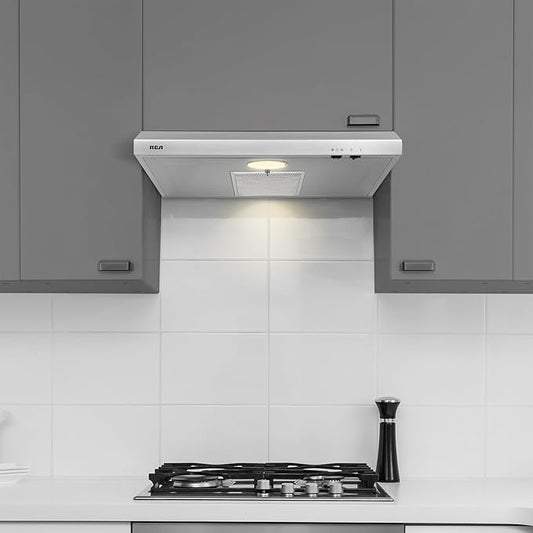 RCA R-RHUCC30SSS 30 in. Century Collection Ductless Under Cabinet Range Hood, Reusable Filter, Rocker Switch, Light, Stainless Steel