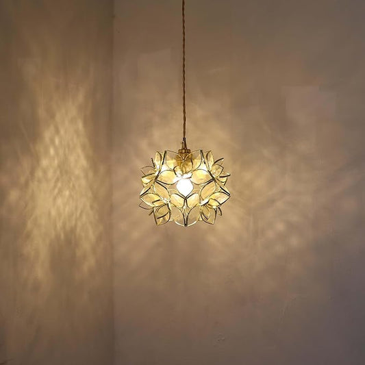 Bieye L10967 Petals Tiffany Style Stained Glass Ceiling Pendant Light with 8-inch Wide Lampshade (Clear, 8" Rose Lily)