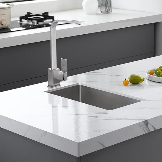 POPFLY 13 Inch Undermount Bar Sink, 18 Gauge Stainless Steel 13x17" Sink Outdoor Brushed Nickel Single Rv Prep Sink, 6 inch Depth Utility Kitchen Small Under counter Water Sinks