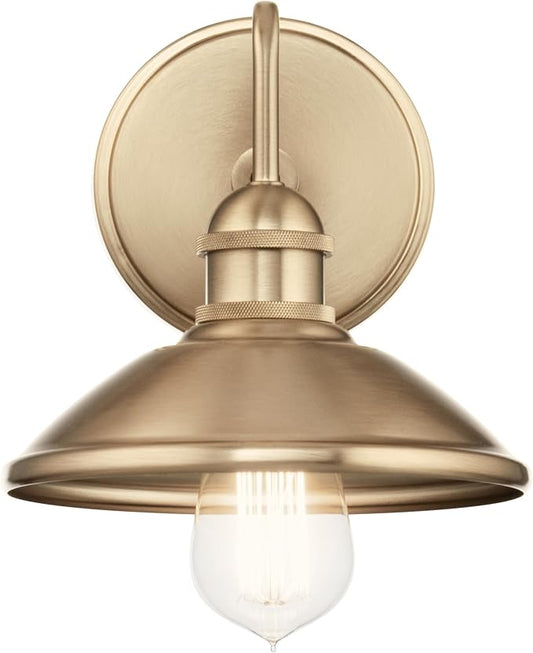 Kichler Clyde 1 Light Bathroom Vanity in a Rich Champagne Bronze Finish, for Bathrooms, (7.25" H x 7.5" W x 8.25" Ext.), 45943CPZ