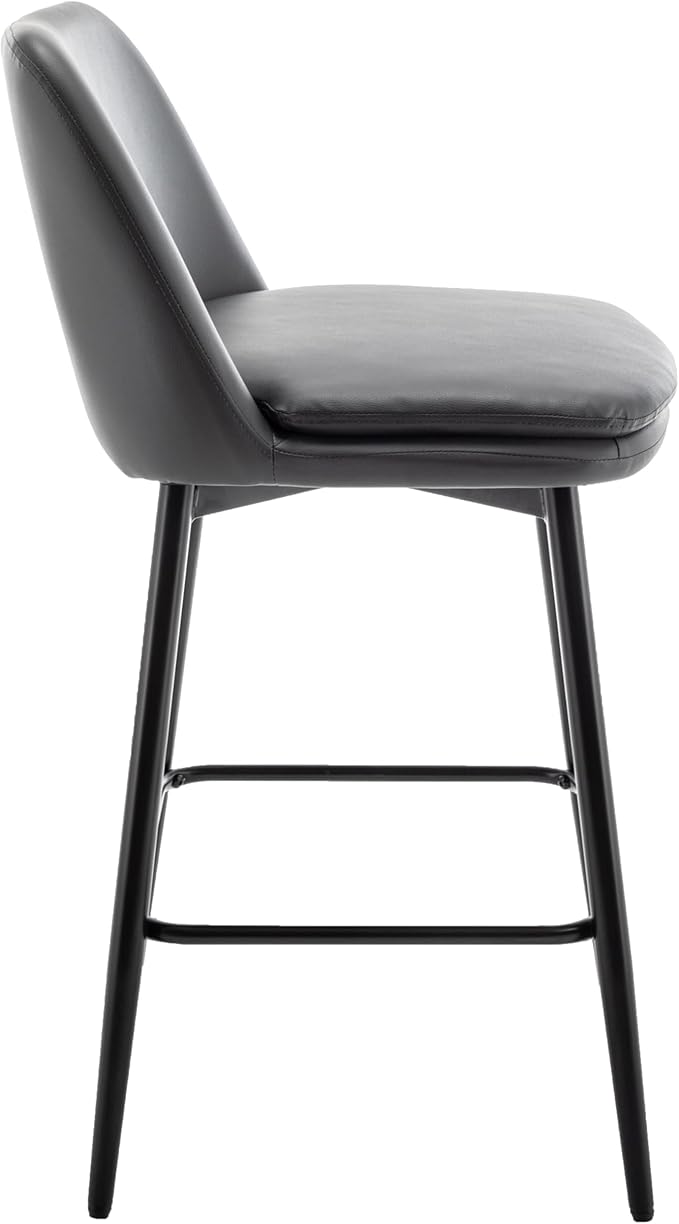 Modern Dining Chairs,Set of 2,Sturdy and Stylish,Simple Natural Design,Swivel Bar Stools with Back,Versatile Use in Kitchen Island Pub,Applicable to Front Porch,Garden,Patio,Reception Room,Darkgrey-P