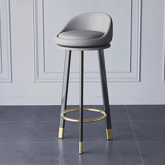 Set of 2 Counter Height s with Backs, Faux Leather Upholstered Chairs for Kitchens Island, Coffee, Home Dinning,Light Gray-Seat Height 70cm