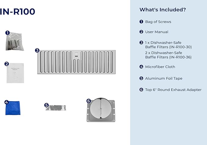 Hauslane Range Hood Insert 30 Inch, Hood Vent for Kitchen Low Noise Perfomance, Stainless Steel Ductless/Ducted Range Hood, Professional Grade Baffle Filters, LED Lamps, Kitchen Vent Hood 11.25" Deep